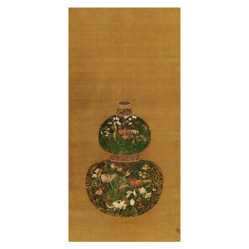 艺术微喷打印宋陈琳葫芦花瓶国画花鸟绢画仿古画复制画玄关装饰画