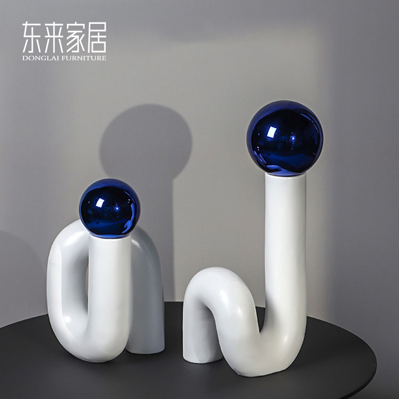 现代软装创意弯曲白色艺术饰品样板房售楼部酒柜装饰陈设,家居饰品,装饰摆件,淘宝优惠券,粉丝福利购,淘宝优惠卷