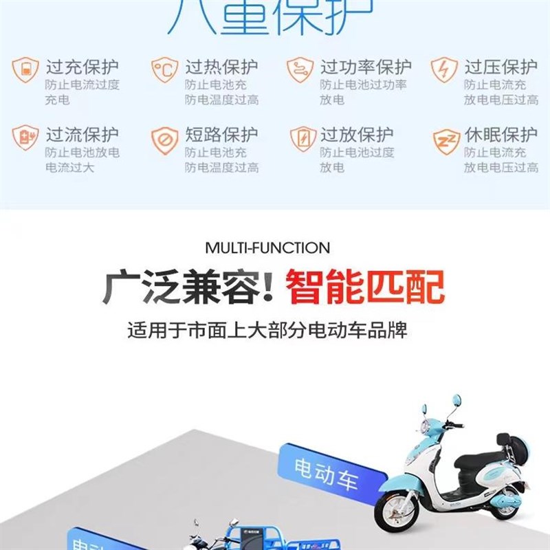 热销款磷酸铁锂电池20串48v5a60v72v5a快充锂离子充电器