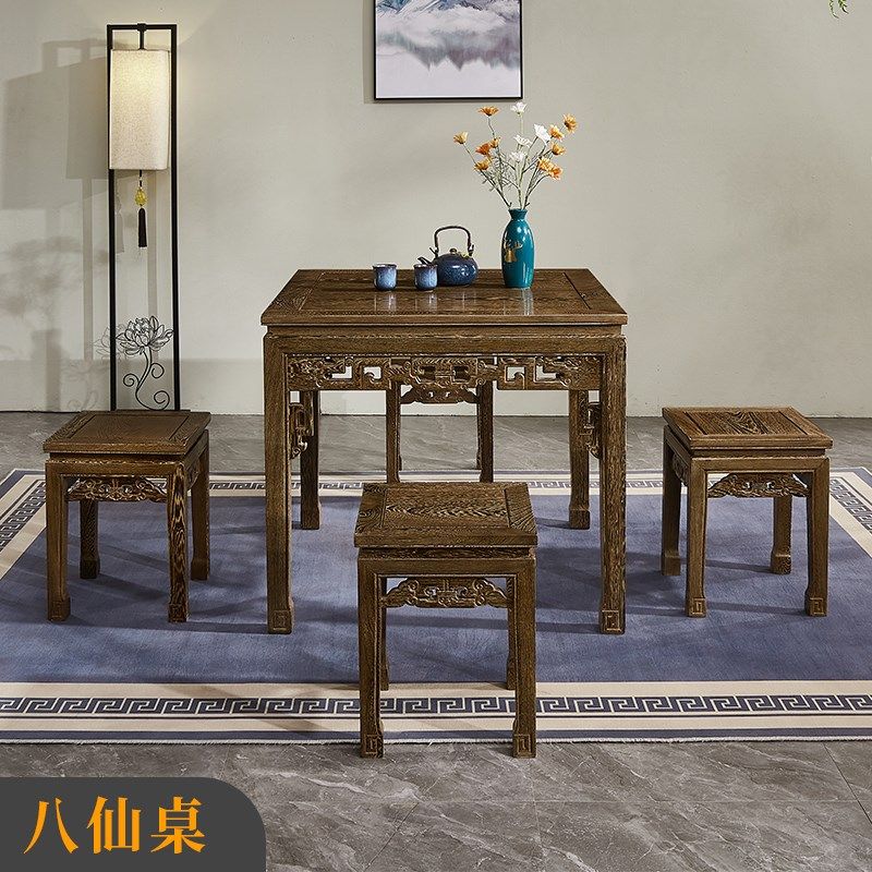 鸡翅木家具餐桌椅红木小户型吃饭圆形茶桌吃饭桌餐台实木,住宅家具,餐桌+餐椅,淘宝优惠券,粉丝福利购,淘宝优惠卷