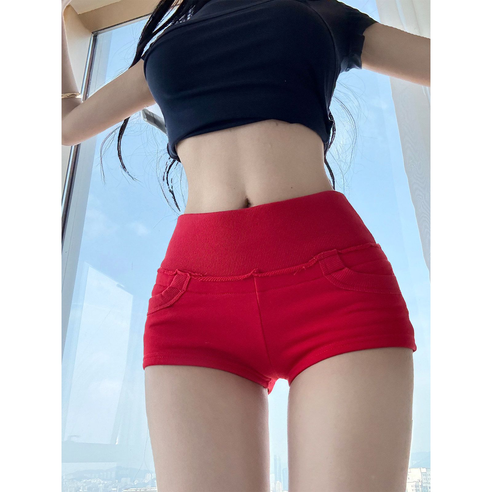 微辣不加冰美式辣妹运动超短裤图片