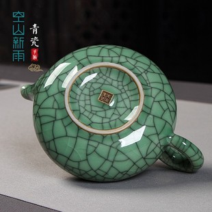空山新雨茶壶功夫茶陶瓷泡茶壶家用过滤龙泉青瓷水壶玻璃紫砂手工