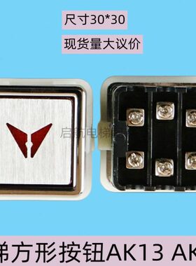电梯按钮AK13 AK03货梯杂物梯方形按键开关30*30 29*32电梯配件