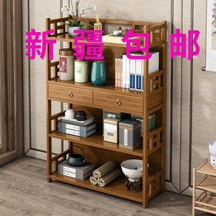 新疆包邮博古架实木中式隔断家用茶叶具收纳小型展示柜摆件置物架