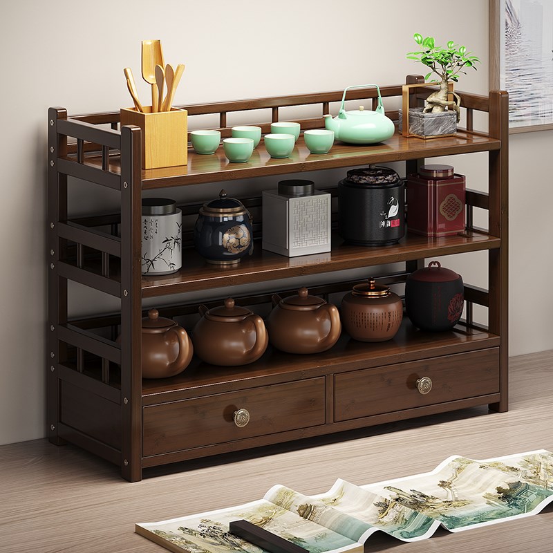 复古桌面博古架茶具茶叶置物架茶壶收纳展示柜紫砂V壶摆放架茶杯