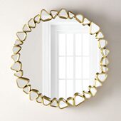 镜化妆镜浴室镜玄关镜装 饰挂镜洗手台大镜定做香槟色镜子装 饰镜子