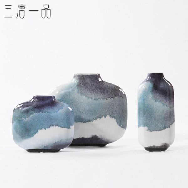 新中式禅意陶瓷花瓶客厅玄关电视柜日式创意插花器装饰品餐桌摆件,家居饰品,花瓶,淘宝优惠券,粉丝福利购,淘宝优惠卷