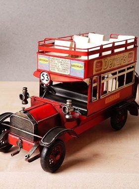 网红店装饰品复古店里观光车模型摆件房间布置摆放摆设工业风软装