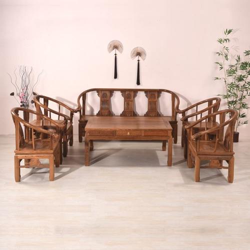 红木家具 鸡翅木沙发客厅小户型 中式全实木沙发组合酒店复古仿古