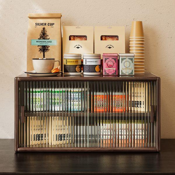 桌面实木收纳盒杯子收纳柜茶具柜子厨房水杯置物架杯架餐具储物柜,住宅家具,家用陈列柜,淘宝优惠券,粉丝福利购,淘宝优惠卷