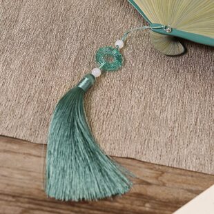 新中式流苏挂件 古风秋香绿流苏扇坠扇穗 精美扇子配件