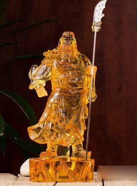 关公艺术摆件《财神》居家摆件关二爷桌面中式琉璃关羽《武财神》