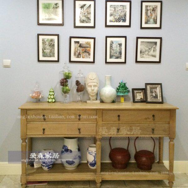 出口定制橡木家居进门家具门厅客厅玄关出口桌简约现代欧式实木