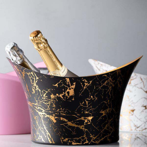 高档不锈钢烤花香槟桶家用红酒冰冻冷却器餐厅酒吧ktv酒水展示桶