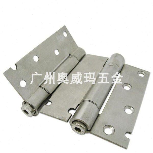 不锈钢双弹簧合页4寸 加厚双向内外开铰链 隐形门合页双开门合页