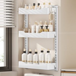 浴室置物架卫生间厕所洗手间免打孔壁挂式 多层收纳架化妆用品架子