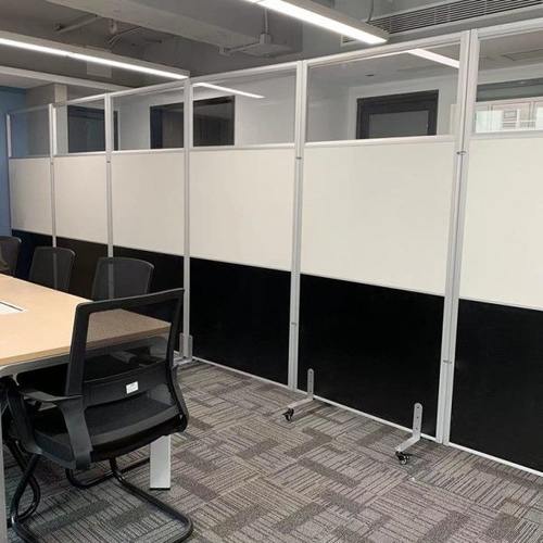 办公室简约现代铝合金移动屏风玻璃隔断墙工厂车间折叠推拉隔板