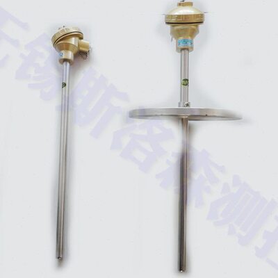 PT100活动法兰金色接线盒 温度传感器 WZP-331温度探头 热电阻