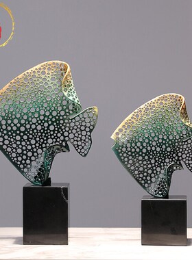 威弗列德客厅金属工艺品电视柜玄关酒柜装饰品乔迁年年有余鱼摆件