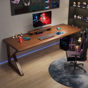 书桌学生家用学习桌长条桌简约办公桌电竞桌工作台 实木电脑桌台式
