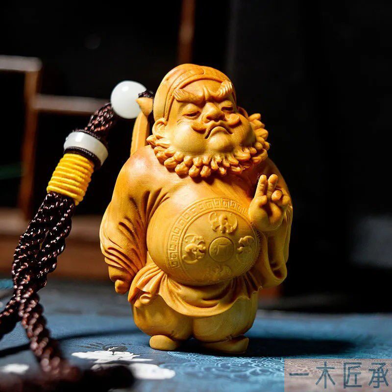 黄杨木钟馗实木手把件送礼送福人物雕花摆件木雕汽车挂件工艺礼品