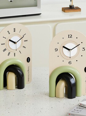 wozoom屋准法式奶油风家居摆件客厅玄关桌面座钟卧室创意装饰品