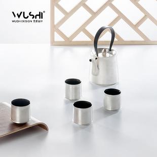 家用轻奢现代简约银壶带茶杯高档功夫泡茶壶 景德镇整套茶具套装