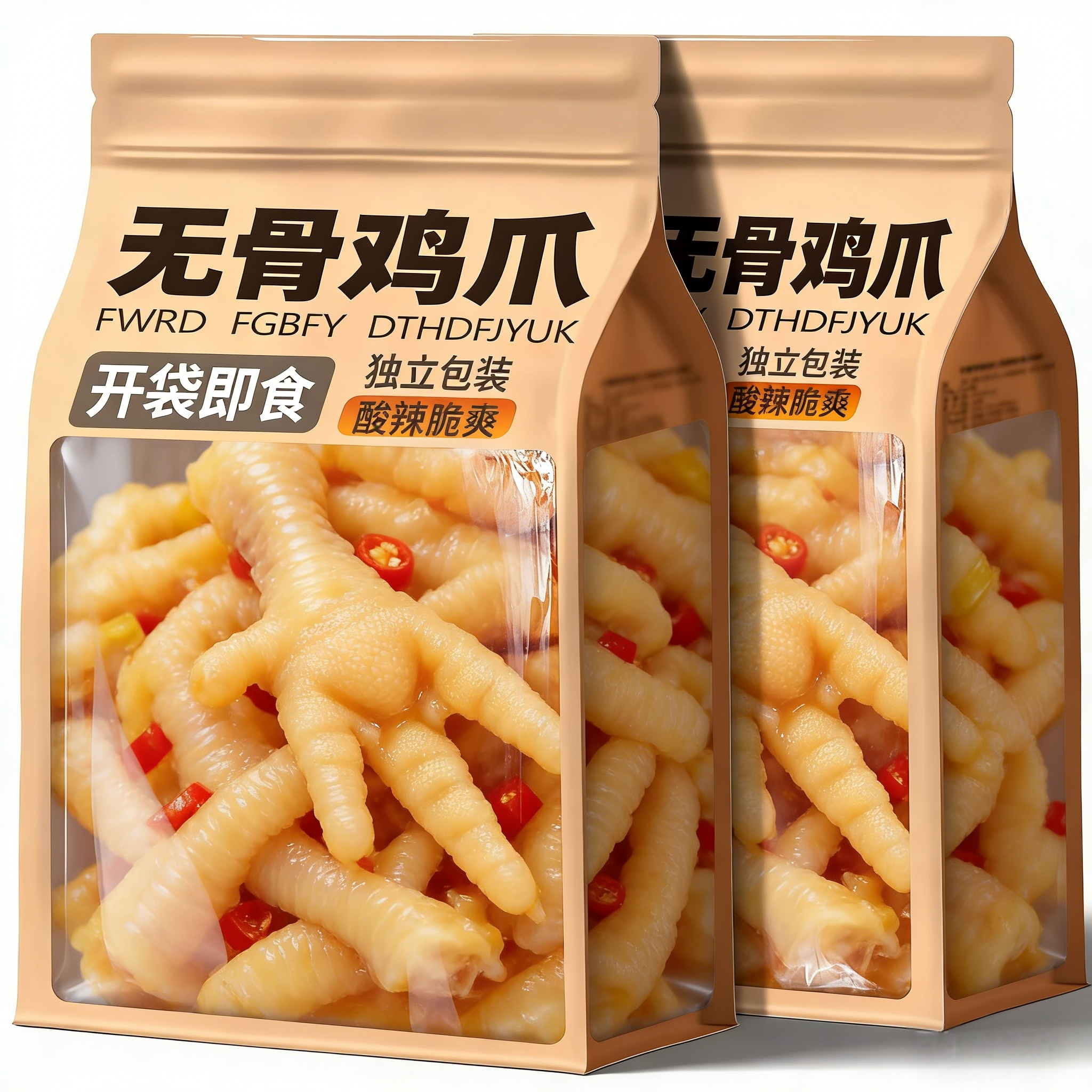 农科院无骨鸡爪柠檬酸辣脱骨凤爪去骨鸡爪子解馋零食休闲小吃食品