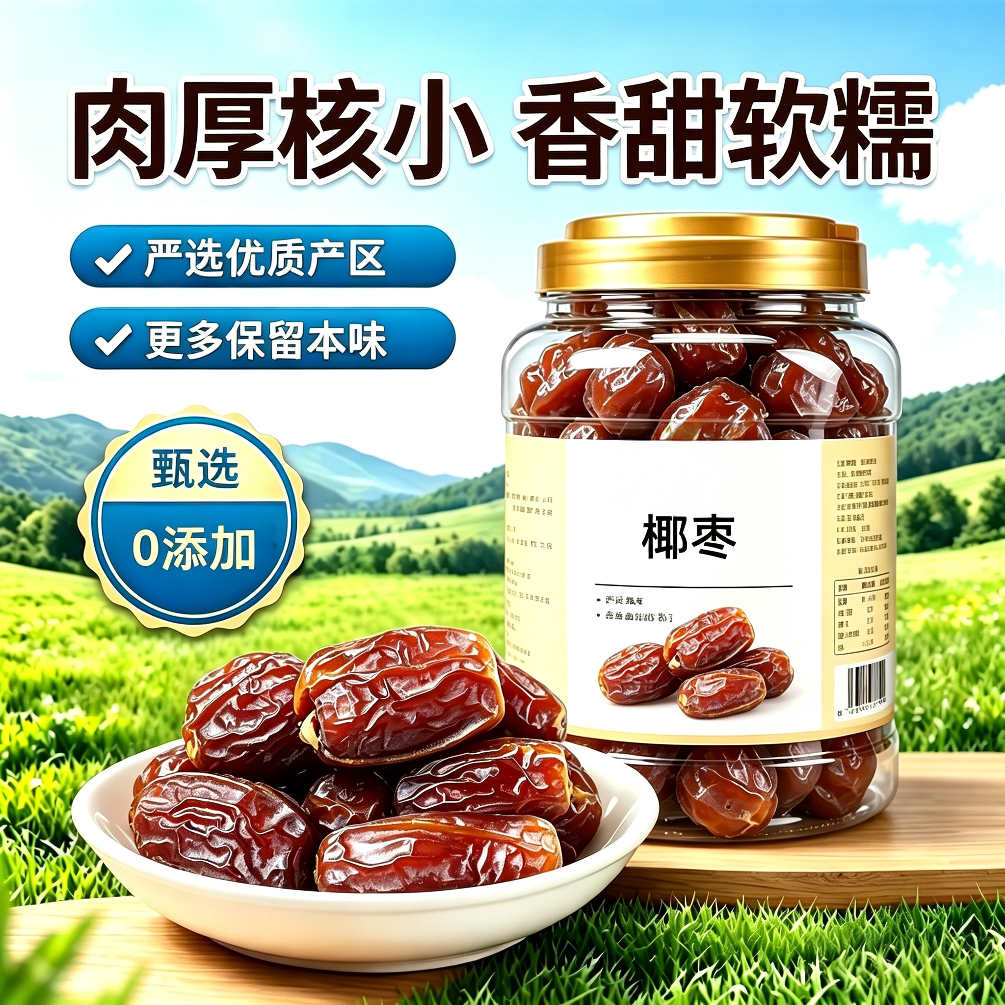 央妈推荐新疆特产零食椰枣原味正宗新货无添加即食果干沙漠奶香