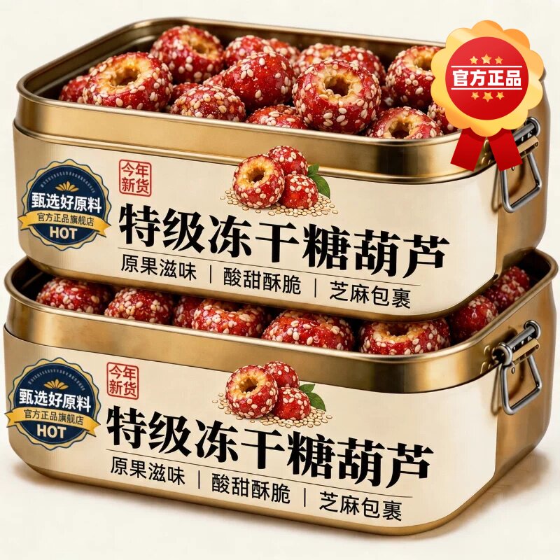 冻干冰糖葫芦空心山楂无核老北京风味独立包装网红零食官方旗舰店