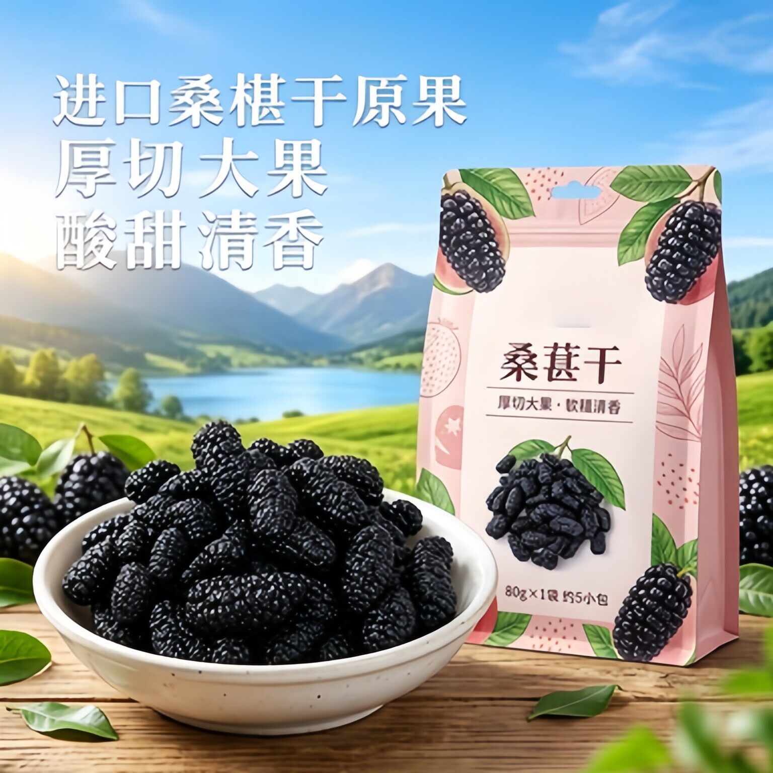 央妈推荐桑葚干黑桑椹优选泡茶泡水喝即食新货桑甚干黑桑葚干茶子