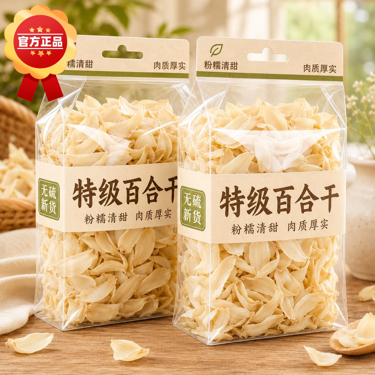 无硫百合干干货特级官方旗舰店新鲜龙山产食用百合干银耳莲子粥