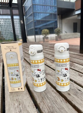 新款限定kitty保温杯 304不锈钢弹跳杯 500ml