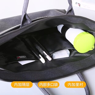 办公文件包公文包男款商务通勤工作会议包手提袋开会包内置水杯位