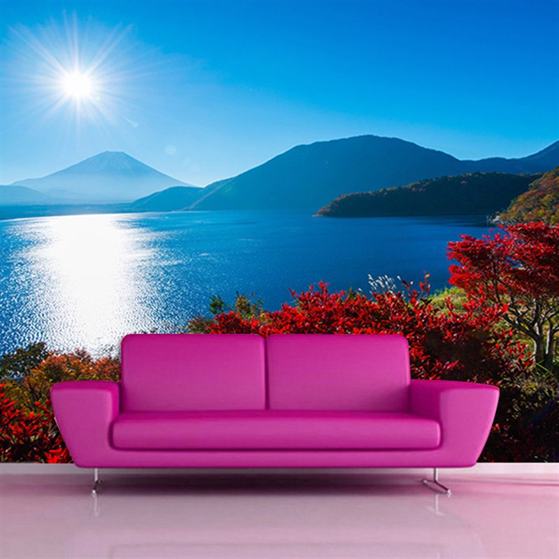 壁纸自粘墙纸自粘电视墙客厅装饰背景墙创意贴画墙贴纸风景画海景