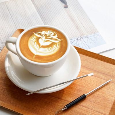 watchget 金属拉花笔 双头雕花笔 雕花针裱花针咖啡器具咖啡用品