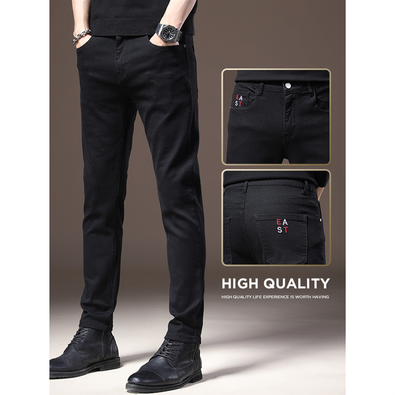 水貂绒男士牛仔裤2023新款秋冬男