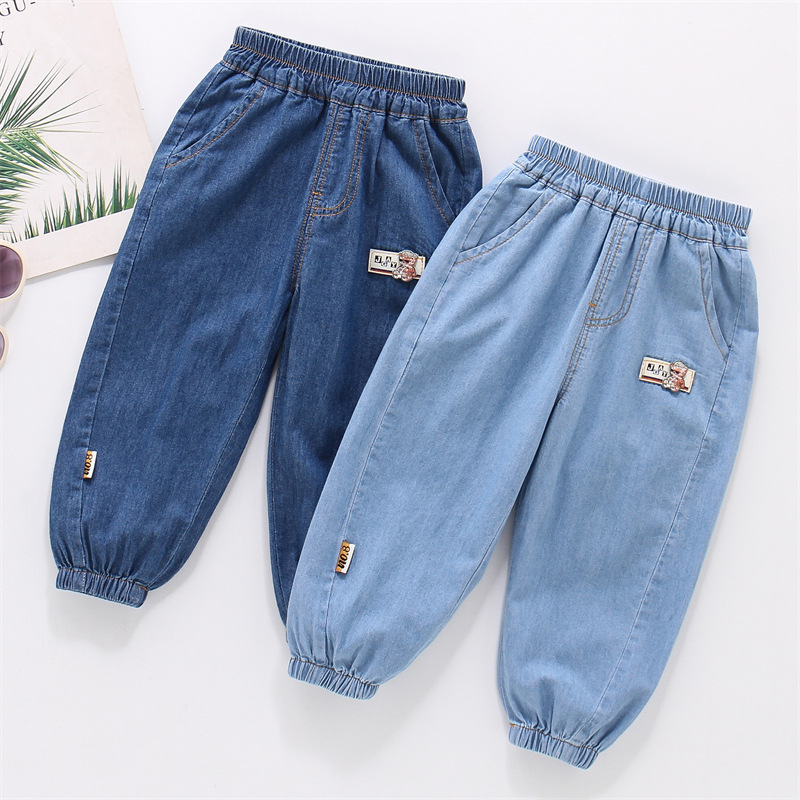 2024新款男童天丝牛仔防蚊裤小童
