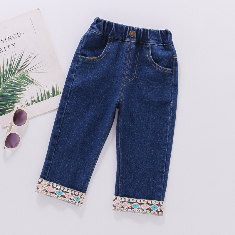 儿童裤子春秋款男童浅色牛仔裤20