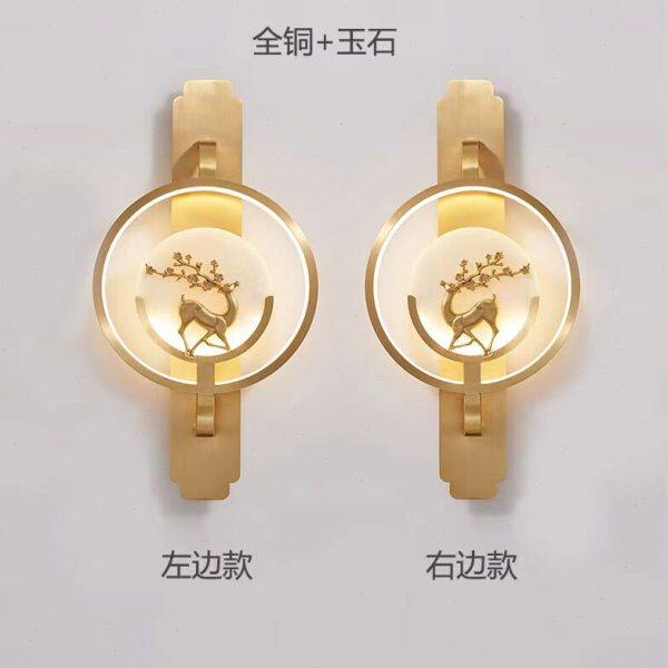 高端全铜客厅壁灯电视背景墙壁灯入户走廊灯玉石壁灯轻奢卧室灯具
