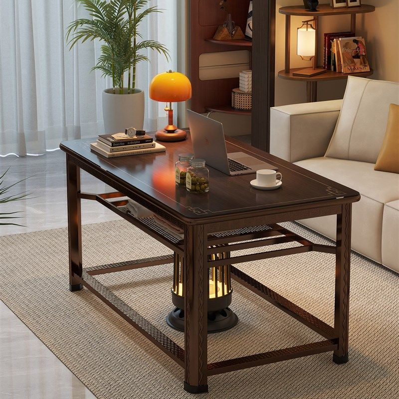 烤火桌子家用多功能保暖不锈钢桌冬天客厅茶几长方形吃饭餐桌新款