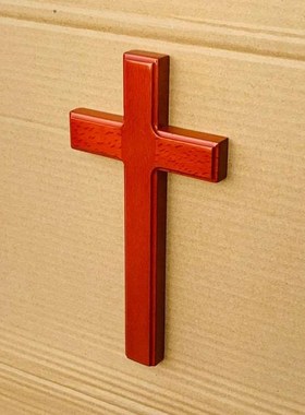 21CM高 红色十字架 手持木十字架 实木壁挂墙挂件 结婚礼品 摆件