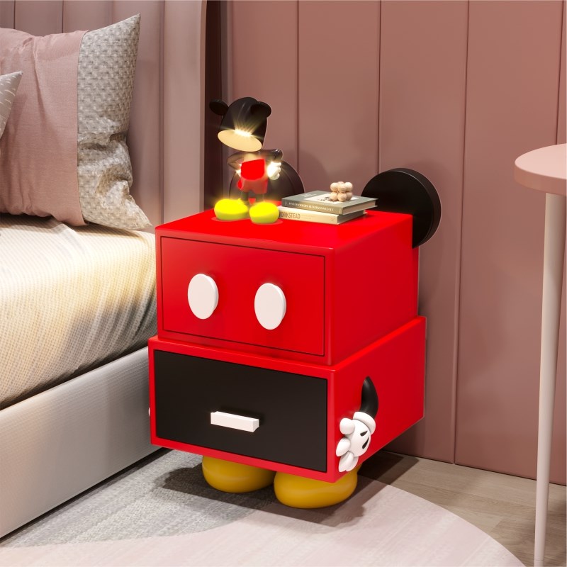 米奇儿童房小床头柜实木卧室小边几茶几替代品2024年新款迷你超窄