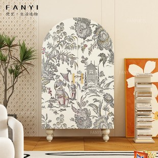 法式 饰储物柜 奶油风实木衣柜2023年爆款 置物柜衣帽间收纳柜客厅装