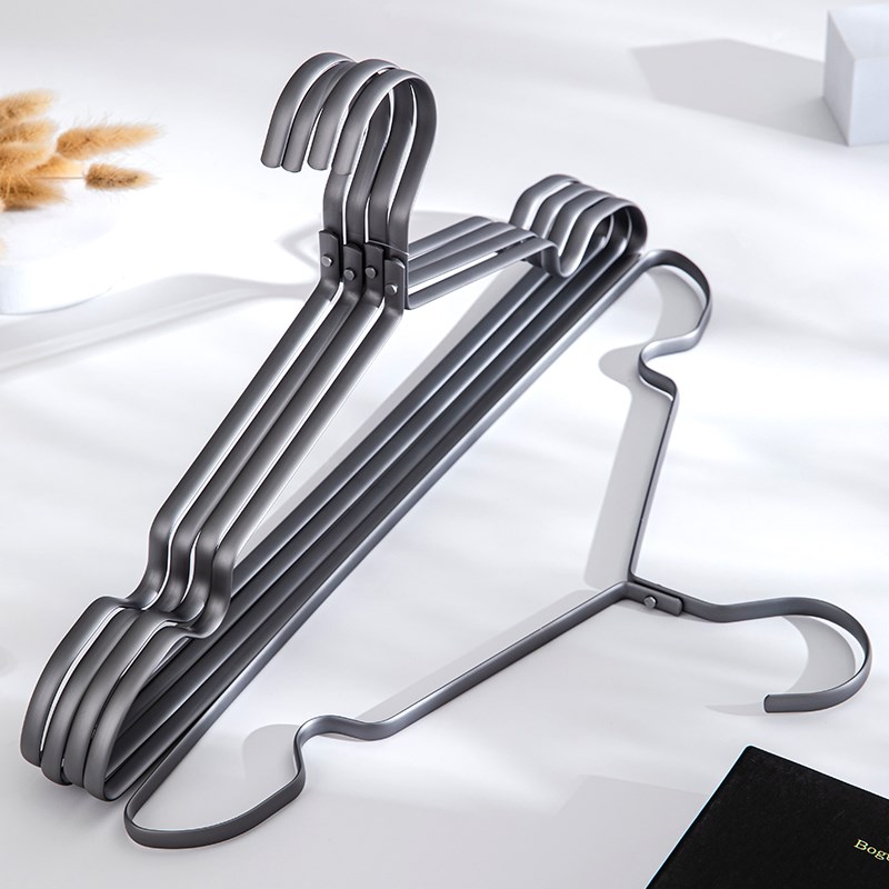 太空铝合金衣架加粗加厚实心挂衣家用衣撑无痕防滑轻奢高级晾衣挂