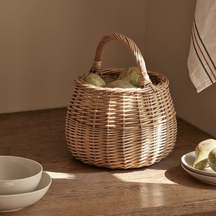 手工柳编藤编野餐篮手提编织购物篮家用水果篮子竹篮收纳筐小篮子