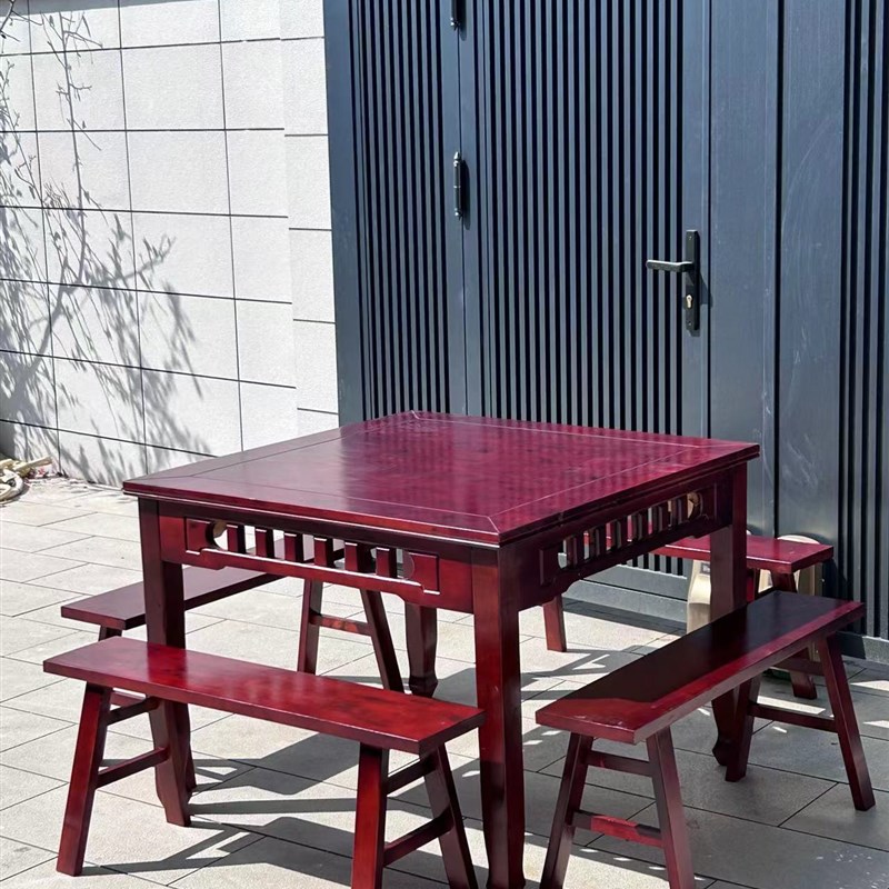 全实木八仙桌正方形老式桌子家用餐桌饭店餐馆中式小方桌吃饭桌子