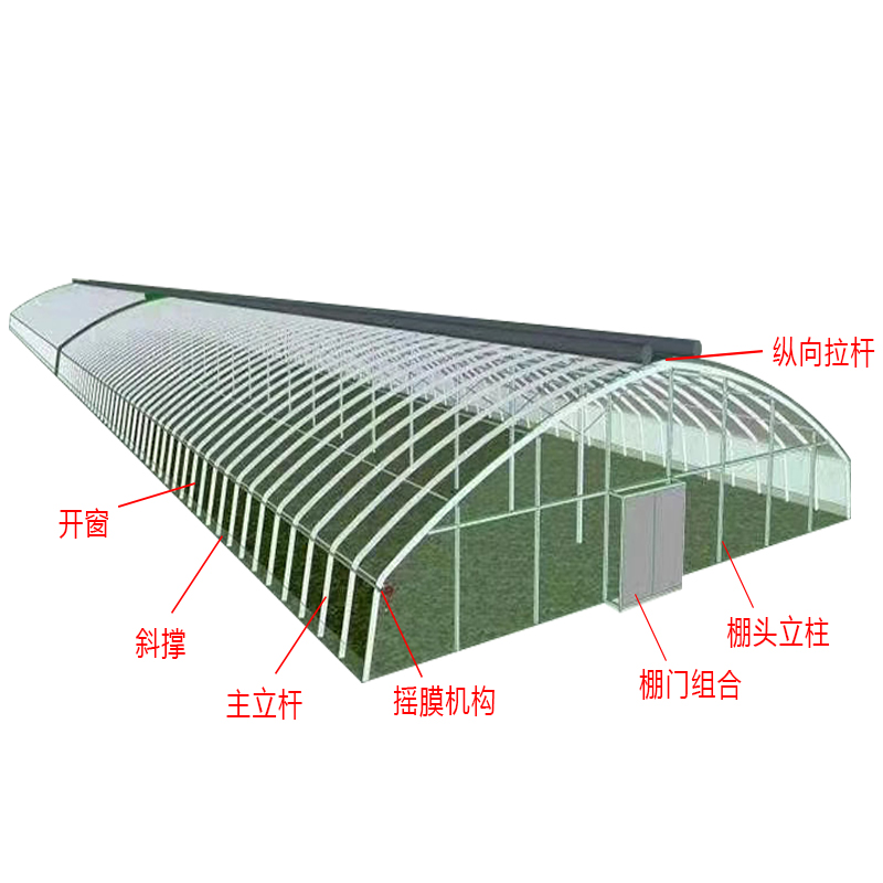 温室大棚骨架钢管养殖种植家用全套猪鸡舍钢架连栋配件简易蔬菜棚