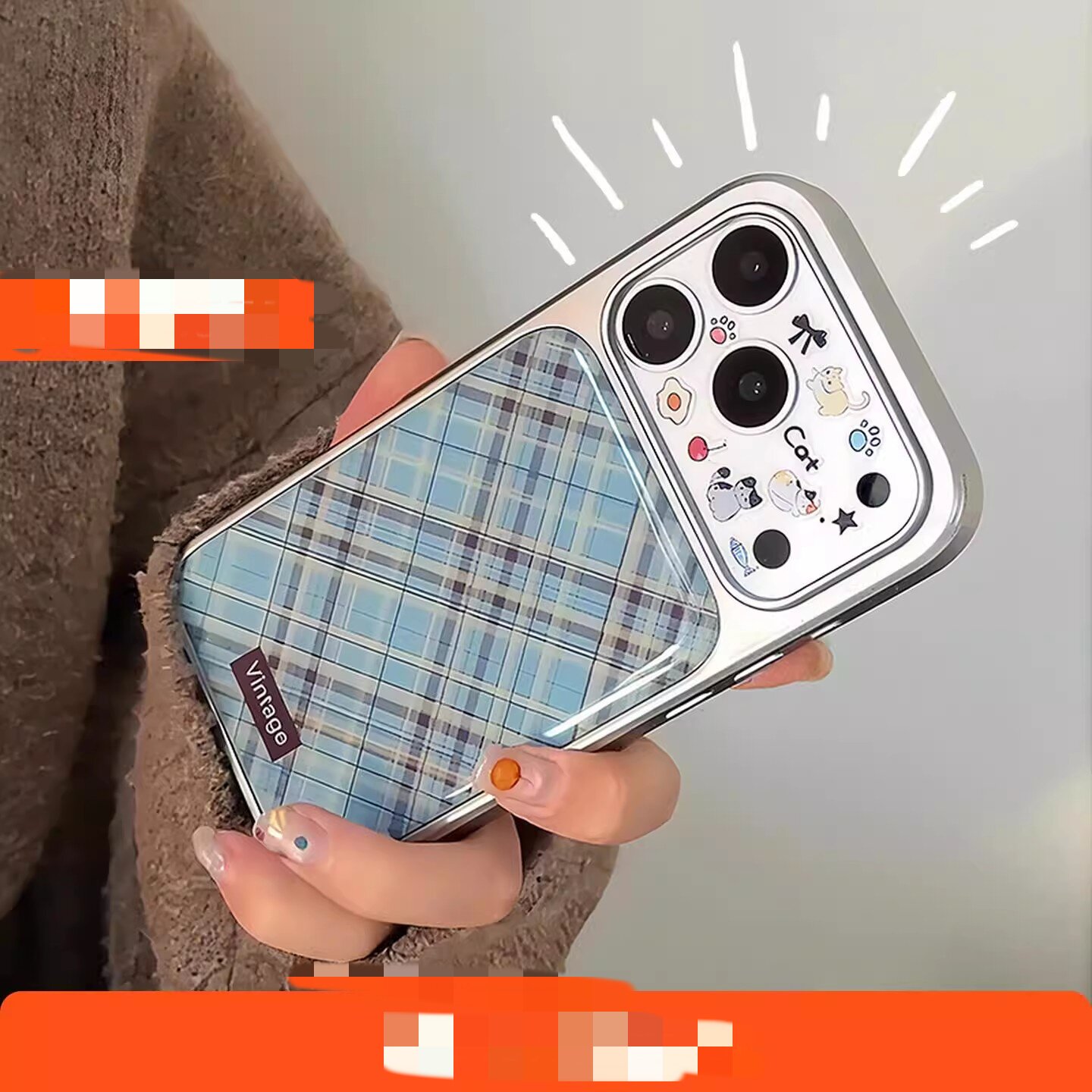 镜头贴纸可爱小猫狗适用于