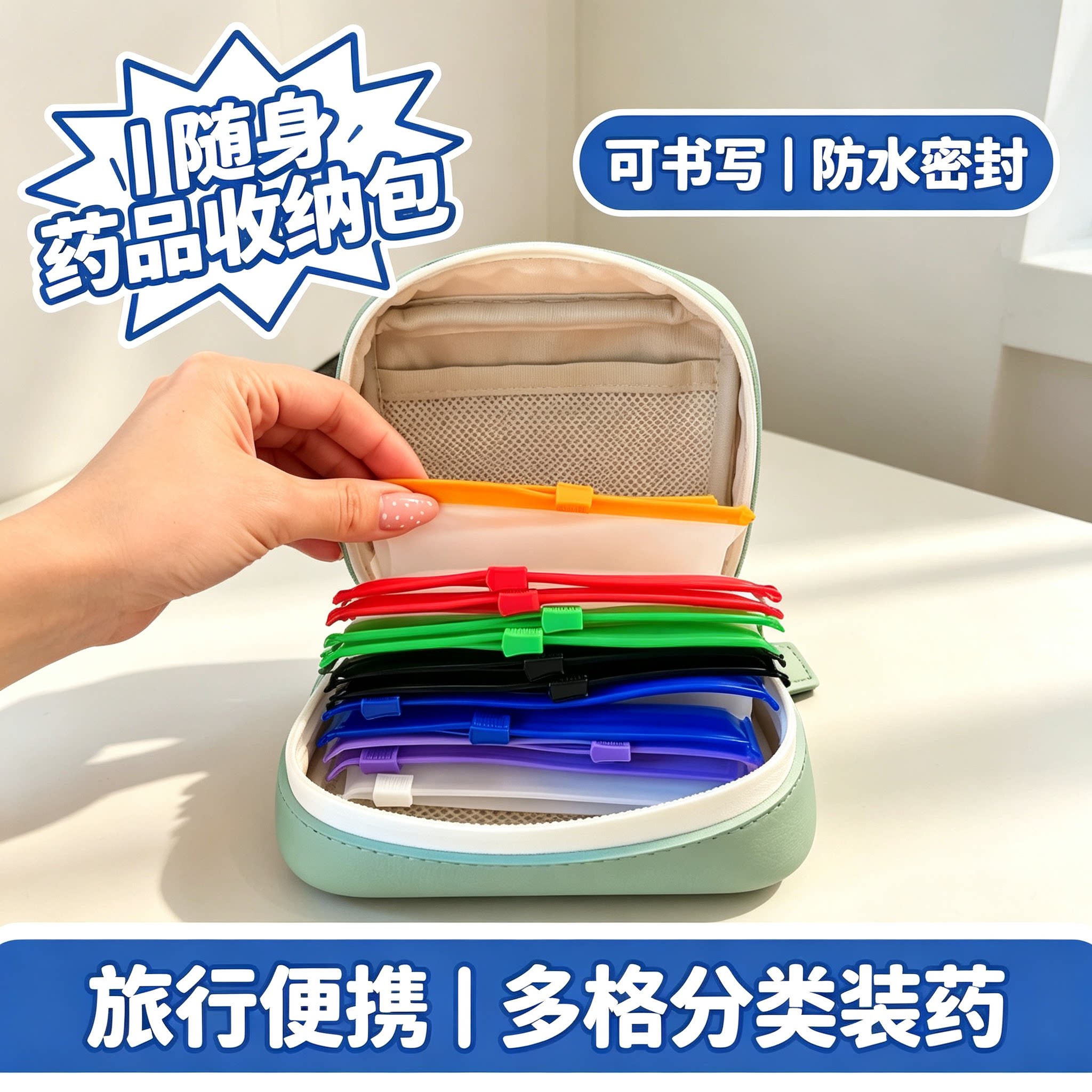 硅胶药品收纳包随身便携旅